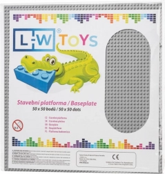 Placă mare de construcție 50×50 pini – gri (compatibilă cu LEGO)