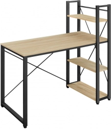 Masă de calculator cu patru rafturi și picioare reglabile, stejar Sonoma