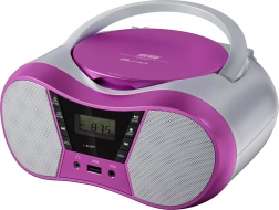 CD player portabil cu Bluetooth și USB roz