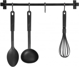 Reling de perete pentru bucătărie RADKA 50,5 cm – metal negru