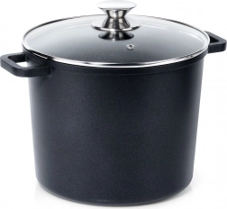 Oală înaltă din granit cu capac de sticlă GRANDE 7,6 l