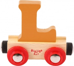 Trenuleț din lemn Bigjigs Rail cu litera L
