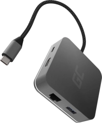 Splitter USB-C GC 6-în-1 3xUSB 3.0, HDMI, RJ45 (Ethernet), USB-C PD