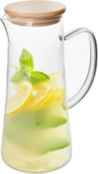 Carafă din sticlă cu capac din bambus 1,35 l