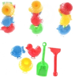 Set de nisip cu lopățică, greble și forme