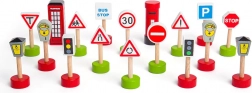 Set de indicatoare rutiere din lemn BIGJIGS RAIL