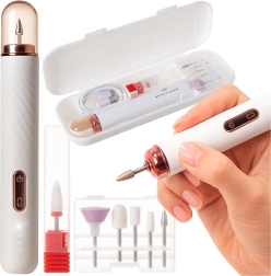 Freză de unghii fără fir Beautylushh pentru manichiură și pedichiură, cu 6 capete și husă