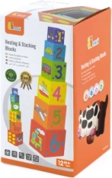 Cuburi de construcție din lemn pentru copii de la 12 luni