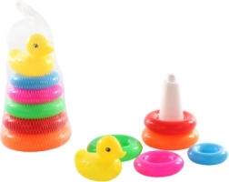 Jucărie din plastic de stivuit în formă de con cu rățușcă 17 × 10 cm