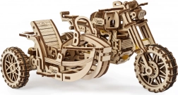 Ugears puzzle 3D motocicletă cu ataș – model mecanic din lemn