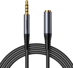 Joyroom cablu audio prelungitor jack 3,5 mm (tată–mamă), împletit, 1,2 m, negru