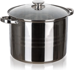 Oală din inox 30 cm cu capac din sticlă 16,2 l LIVING