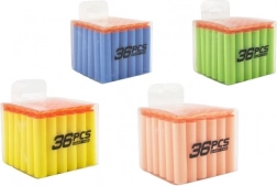 Săgeți de rezervă din spumă cu ventuză, 36 bucăți, în cutie de transport