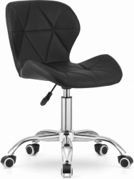 Scaun de birou rotativ cu spătar lat din piele ecologică – negru