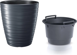 Ghiveci cu insert MAZE 47,5 cm antracit
