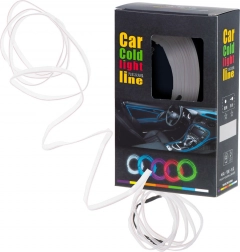 Iluminare LED ambientală pentru mașină USB / 12 V, bandă 5 m – Alb