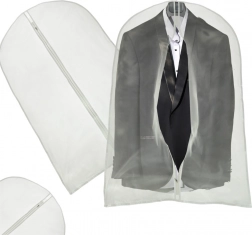 Husă de protecție pentru haine 60 × 100 cm cu fermoar – Transparent