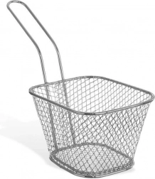 Coș argintiu pentru cartofi prăjiți cu mâner 19 × 8 × 13,5 cm