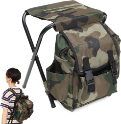 Scaun pliabil de pescuit cu rucsac 3‑în‑1, camo