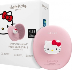 Perie pentru curățarea feței 3 în 1 cu mâner Geske cu aplicație Hello Kitty roz