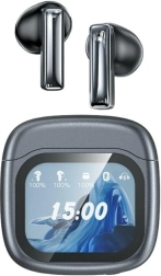 Căști wireless AWEI TP100 Bluetooth 5.4 TWS cu ENC și afișaj LCD – negru