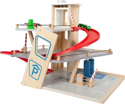 Small foot parcare din lemn premium cu lift și spălătorie