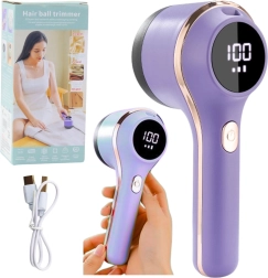 Aparat electric de îndepărtat scamele pentru țesături cu afișaj LED, 3 viteze – mov