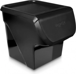 Cutie neagră pentru fructe și legume cu capac, 13 l