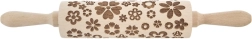 Sucitor decorativ rotativ din lemn Orion pentru aluat, cu flori, 39 cm