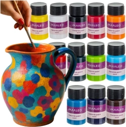 Set de vopsele pentru sticlă și ceramică 12×20 ml MALEO