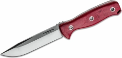 Cuțit outdoor Condor Bushcraft Bliss, 12,2 cm, Micarta roșie, teacă Kydex + piele