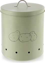 Cutie metalică verde pentru cartofi și legume GREENISH 8,7 l