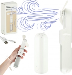 Ventilator portabil pliabil mini USB 2în1 alb