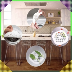 Site din silicon pentru scurgere la chiuvetă, cadă și lavoar – filtru alb împotriva înfundării