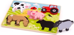 Bigjigs Toys puzzle de inserție din lemn – fermă