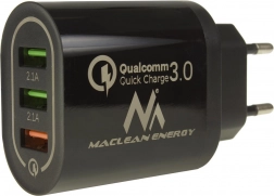 Încărcător de rețea MACLEAN ENERGY 3× USB cu încărcare rapidă Quick Charge 3.0