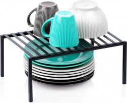 Etajeră metalică de bucătărie, neagră, 33 × 21 × 14 cm