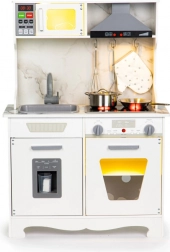 Bucătărie de jucărie din lemn pentru copii cu efecte luminoase și sonore + accesorii ECOTOYS