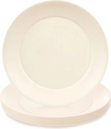 Farfurii plate din plastic SANDY 23,5 cm, 6 buc, crem