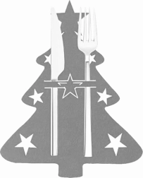 BQ86B HUSE PENTRU TACÂMURI 6 BUC BRAD DE CRĂCIUN GRI