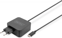 Încărcător de rețea USB‑C PD 3.0 65 W cu cablu integrat 1,2 m, negru