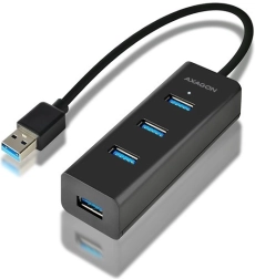 Axagon hue-s2b hub usb 3.2 gen 1 cu patru porturi, cu încărcare, cablu de 30 cm, alimentare micro USB