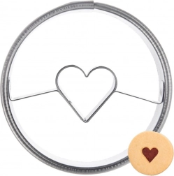 Formă decupaj inox pentru biscuiți cerc cu inimă 4,5 cm