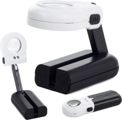 Lupă de citit manuală 16x cu iluminare LED