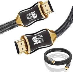 Cablu HDMI 2.1 ultra high speed 8K 60 Hz, 4K 120 Hz, conectori placați cu aur, 3 m