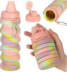 Sticlă de apă sport pliabilă din silicon 500ml curcubeu