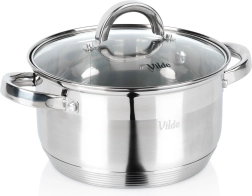 Oală din inox cu capac din sticlă 20 cm, 3,4 l