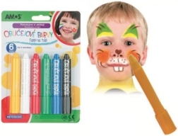 Vopsele pentru față tip creion – set de 6 culori