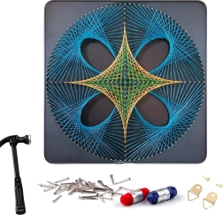 Set creativ string art – cerc geometric 40 × 40 cm