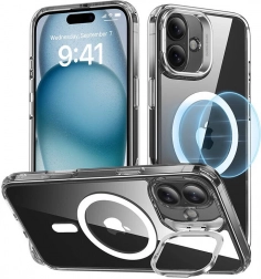 Husă ESR Classic Hybrid HaloLock cu suport pentru iPhone 16 – transparentă